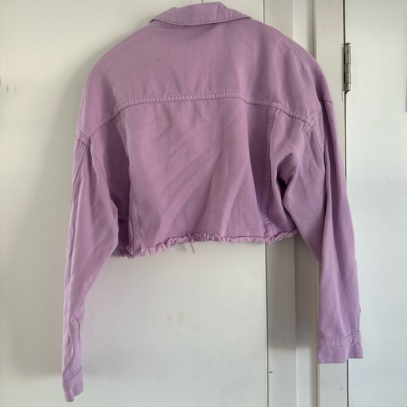 Cropped Purple Nasty Gal Denim Jacket - Picture 2 of 3